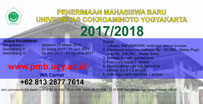 Universitas Cokroaminoto Yogyakarta Masih Buka Pendaftaran 